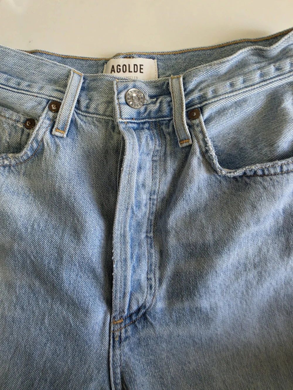 AGOLDE Light Blue Distressed Womans Jeans Size 25 Straight Legs